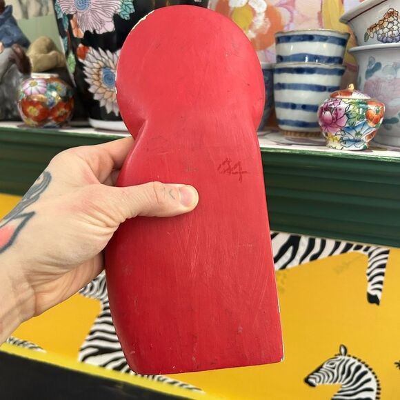 Vintage Red and Green Cat Decor Accent with Mystical Eyes - Picture 11 of 12